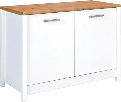 Produktbild von Spülen-Unterschrank - B 130 cm - 2 Türen - Artisan Eiche Nachbildung - Weiß