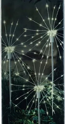 Produktbild von Lumineo Micro-LED Stableuchten Polarstern Twinkle Silberfarben Ø 25 cm Höhe 45 cm 60 Lichter 3er Set - warmweiß