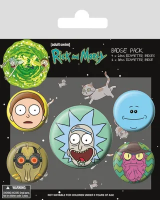 Obrázok produktu pre Rick And Morty - sada špendlíkov "Heads" 5-Pack PM122 (jedna veľkosť) (viacfarebné)