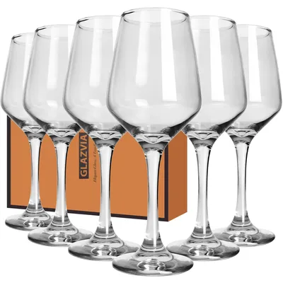 Weingläser 6er-Set, transparent, 355 ml, langlebig, spülmaschinenfest