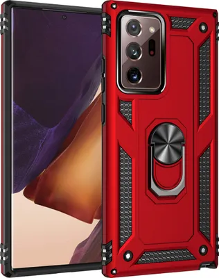 Image de Etui de protection pour Samsung Note 20 Ultra, étui de protection double couche robuste testé militairement avec support d'anneau pour Samsung Galaxy Note 20 Ultra Rouge
