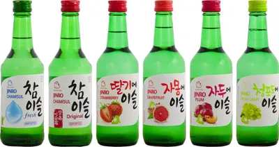 Produktbild von 6er Set HITEJINRO Soju Jinro Chamisul Selection mit 6 verschiedenen Sorten