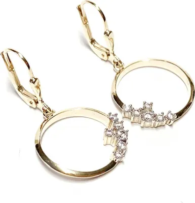 Produktbild von feine Ohrhänger in 333/- Gelbgold poliert Rund mit Zirkonias