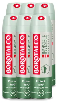 Zdjęcie produktu dla 6 sztuk dezodorantu w sprayu Borotalco Men Musk - pojemność 150 ml - zestaw ekonomiczny
