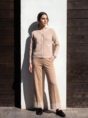Produktbild von Set V-1 ONESIZE geometrisch elegant ZLR032 taupe ONESIZE