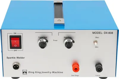 Produktbild von Schmuck Punktschweißgerät - 80A Puls-Spot-Schweißer - Handgerät, Fußpedal, EU-Stecker, 600 W, 0,5–1,5 mm - Blau