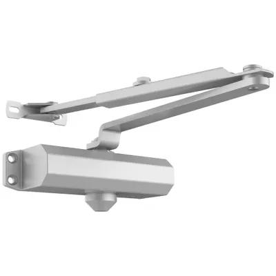 Produktbild von Automatischer Türschließer - Stangentürschließer für gewerbliche oder private Nutzung - Bis 68 kg Türgewichte - Hydraulischer Puffer - Aluminiumgussgehäuse - Silber