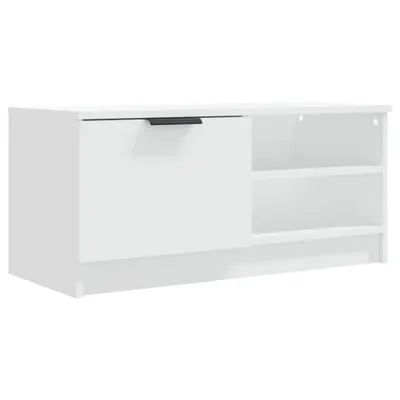 Image de vidaXL Armoire TV blanche 80x35x36,5 cm Bois composite
