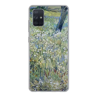 Produktbild von MuchoWow® Handyhülle Schutzhülle Hülle für Samsung Galaxy A71 Baumstämme im Gras - Vincent van Gogh Silikon Softcase Handy Hülle - Kartenbesitzer