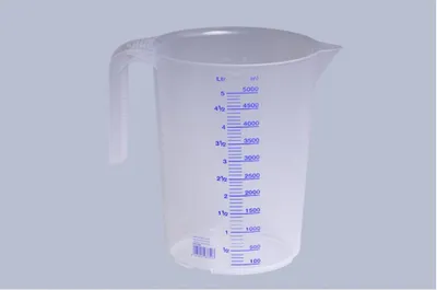 Produktbild von Hünersdorff Messkanne 5.000 ml, PP, 2 Skalen offener Griff, transparent und stapelbar