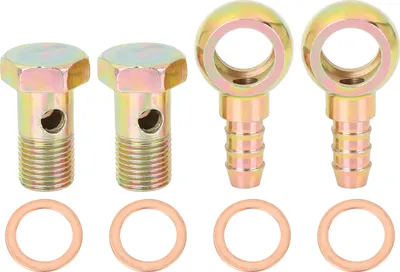 Image de 2 Sets 16mm Banjo Tuyau Barbelé Boulon Raccords pour Moto Voiture