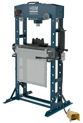 Produktbild von HBM 50 Tonnen Profi-Rahmenpresse, Werkstattpresse, mit Sicherheitsgestell