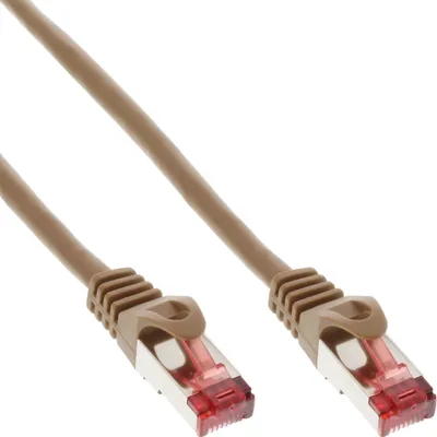 Immagine prodotto di InLine® 76412K Cavo patch, S/FTP (PiMf), Cat.6, 250MHz, PVC, rame, marrone, 1,5m