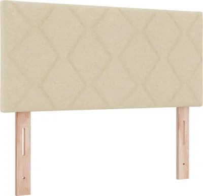 Image de vidaXL Tête de lit LED, couleur crème, revêtue de tissu
