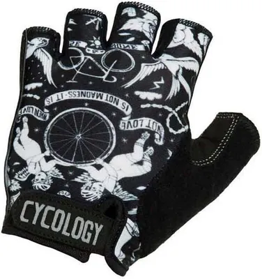 Zdjęcie produktu dla Cycology Velo Tattoo – krótkie rękawiczki, czarny, rozmiar M, męskie, czarny, rozmiar M