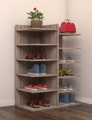Produktbild von VCM Holz- Schuhregal | Maße: B. 60 x  H. 80 x T. 30 cm | 12 Fächer - Enosa