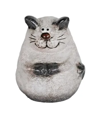 Produktbild von Gartenstecker Zaunhocker Katze Zaunsitzer Keramik Garten Deko Skulptur Figur