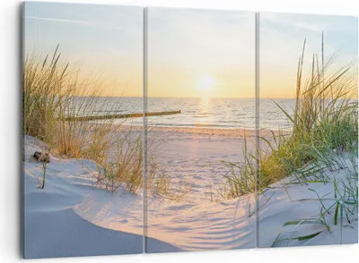 Produktbild von Bild auf Leinwand - Leinwandbild - Düne Strand Meer - 105x70cm - Wand Bild - Wanddeko - Wandbilder - Leinwanddruck - Bilder - Kunstdruck - Wanddekoration - Leinwand bilder - Wandkunst - CE105x70-3989