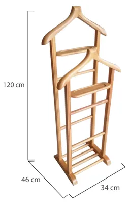 Produktbild von Vesime - Garderobe, 120 cm Höhe, Eiche Braun, Bodenmontage