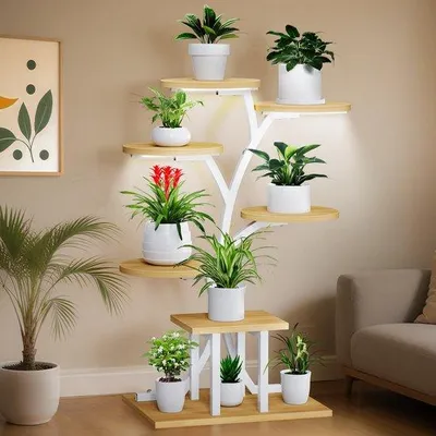 Image de Supports métalliques pour plantes avec éclairage, pour l'intérieur et l'extérieur