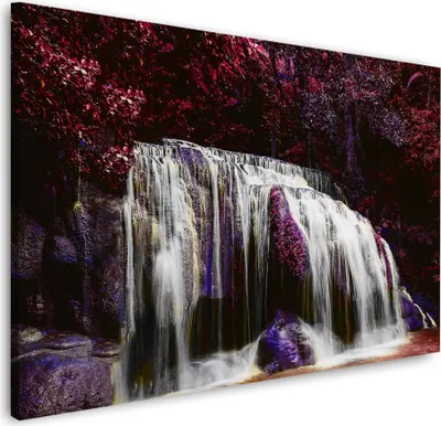 Produktbild von Wasserfall Wandbild Leinwandbild Kunstdruck XL Wanddeko abstrakt: 120x80x4cm