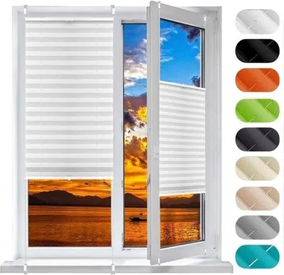 Productafbeelding van Lichtdoorlatend Plissé Rolgordijn Zonder Boren - Klemmfix Zonwering voor Raam en Deur - Wit 48x190 cm