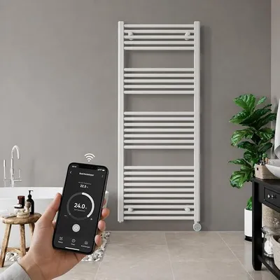 Produktbild von WiFi und Bluetooth elektrischer Badheizkörper 1775x600 - weiß gerade - Handtuchheizkörper - Badheizung elektrisch - Handtuchheizung - Germany | Handtuchheizkörper, Badheizung elektrisch, Handtuchheizung, Germany