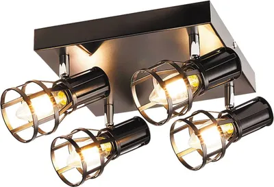 Productafbeelding van Spotlamp systeem Aria, metalen behuizing, mat zwart. Breedte: 23 cm, hoogte: 15 cm