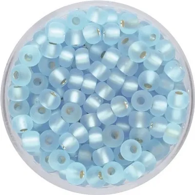 Produktbild von Rocailles Silbereinzug matt hellblau 4,5 mm 17 g