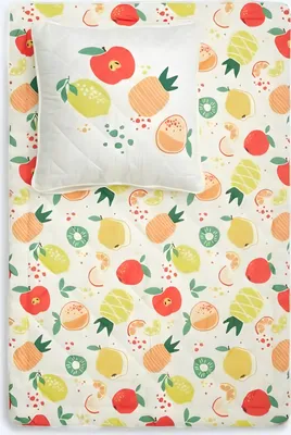Produktbild von Bettenset Frühjahr / Sommer Premium Steppbett Bettdecke 1x 135x200 & Kopfkissen 1x 80x80 cm CN 2 teilig Fruits