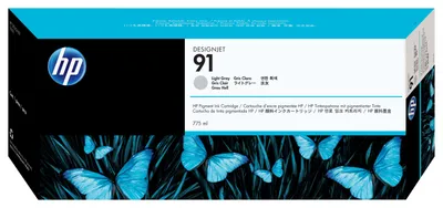 Obrázok produktu pre HP Svetlosivá atramentová kazeta s pigmentovým farbivom 91 DesignJet, 775 ml, Rad tlačiarní HP DesignJet Z6100, Atramentový, Biznis, Singapúr, 324 mm, 120 mm
