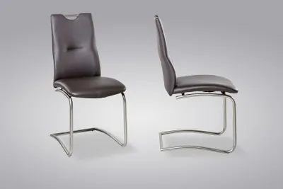 Produktbild von Esszimmerstühle Stühle Freischwinger 4er Set MAURI Kunstleder Braun