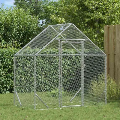 Produktbild von Möbel Hühnerkäfig Silber 170 x 100 x 177 cm Verzinkter Stahl - Kleintier-Ställe &49856