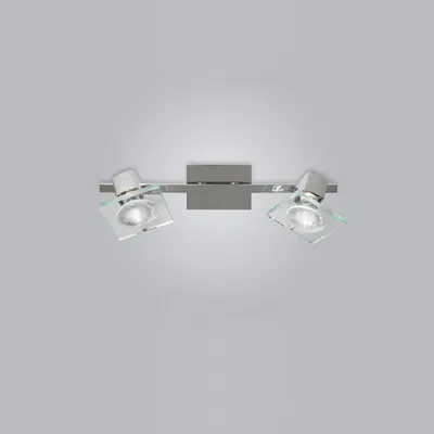 Produktbild von Zeitgenössische Wandleuchte Quadrat Metall Chrom Glas Weiß 2 Lichter Gu10