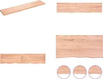 Produktbild von vidaXL Wandregal Hellbraun 180x40x(2 4) cm Massivholz Eiche Behandelt - Wandregal - Wandregale - Wandboard - Hängeregal