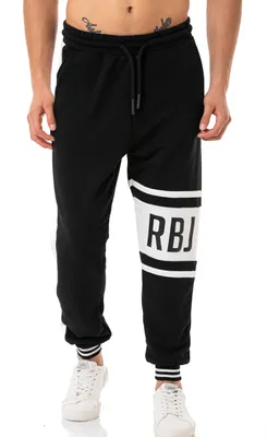 Produktbild von Red Bridge Herren Jogginghose RBJ Print Freizeithose Schwarz M