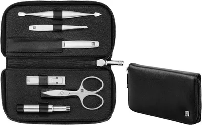 Image de Set de manucure de voyage 6 el. dans un étui en cuir noir Twinox Zwilling