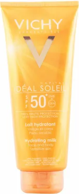 A tube of Vichy Ideal Soleil sunscreen.