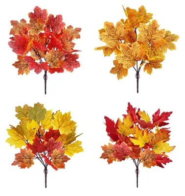 Künstliche Ahornblätter, 4 Stück, 43 cm, Herbstdeko