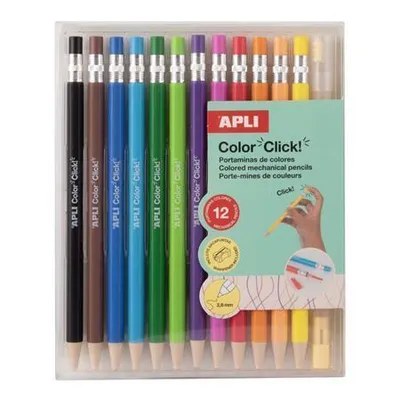 Produktbild von Mechanische Buntstifte "Color Click", 12 verschiedene Farben, Set, APLI 20546
