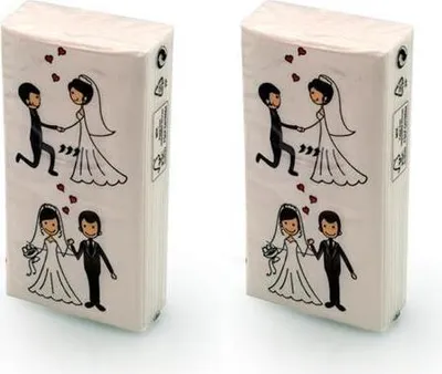 Produktbild von 2x 10 Taschentücher Married Couple - Verliebtes Hochzeitspaar
