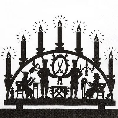 Produktbild von 20 Servietten Schwibbogen - Schwibbogen auf weiß 33x33cm