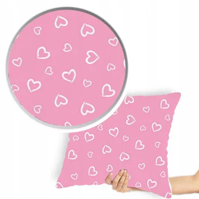 Produktbild von Designpremium Rosa Herz Kissenbezug Baumwolle 70x80 cm