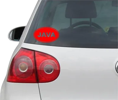 Produktbild von Aufkleber / Autoaufkleber - JDM - Die cut - JAVA EURO OVAL - Coffee Programming Coding - Folie Auto Decal - rot - 139mmx86mm