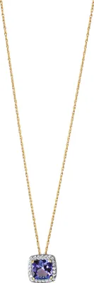 Produktbild von V Anhänger mit Kette 585/- Gold 46cm gelb Brillant weiß 400340069-5