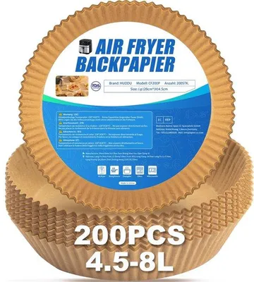 Immagine prodotto di Carta da forno rotonda da 20 cm per friggitrice ad aria, forno e microonde