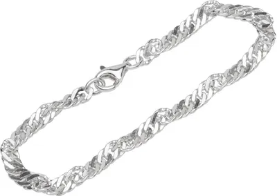 Produktbild von Armband 925 Sterling Silber 19cm Doppel Panzerkette gedreht Herren Armkette fein