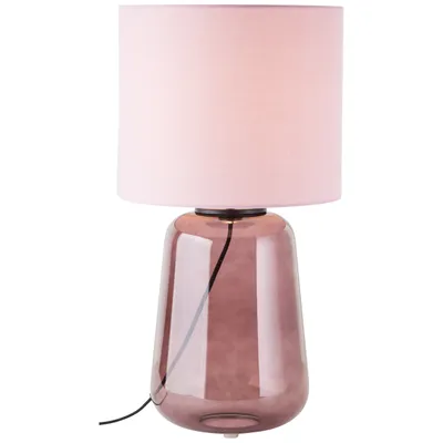 Obrázek produktu pro BRILLIANTNÍ moderní stolní lampa HYDRA | fialová stolní lampa s textilním stínidlem a podstavcem ze skla | 1x patice E27 max. 60W | sklo/textil