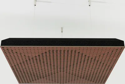 Obrázek produktu pro 2-dílné akustické stropní panely "WILDS-C" s montážní sadou | Absorpce - Difuze - Odraz - Zvuková izolace - Izolace | Akustický panel Cloud | 50x50x5cm | Barva: ořechová
