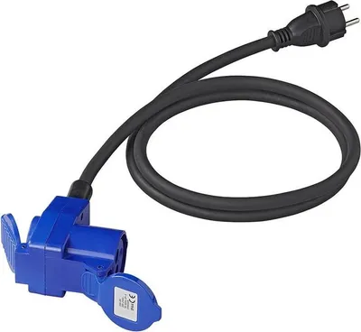Imagen del producto de Cable adaptador de 150 cm, con conector Schuko a conector CEE en ángulo y toma de corriente Schuko